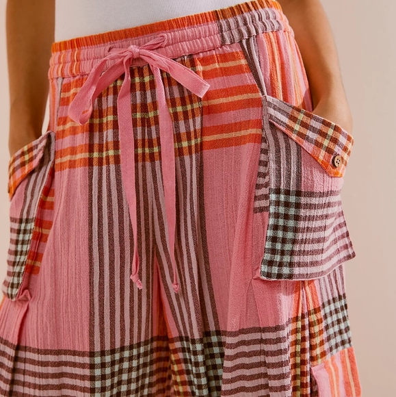 NEW Free People Craft Cargo Plaid Pants - Picture 3 of 6